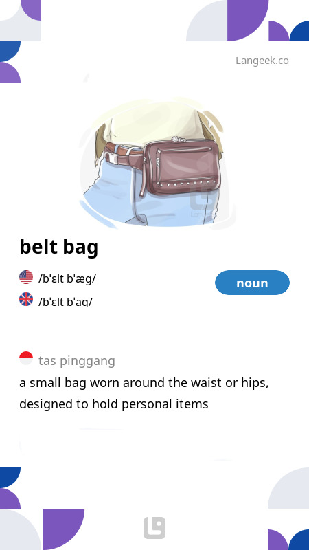 Definisi Makna dari Belt bag Kamus Gambar