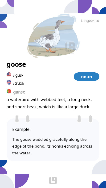 Definicao e Significado de Goose Dicionario Ilustrado