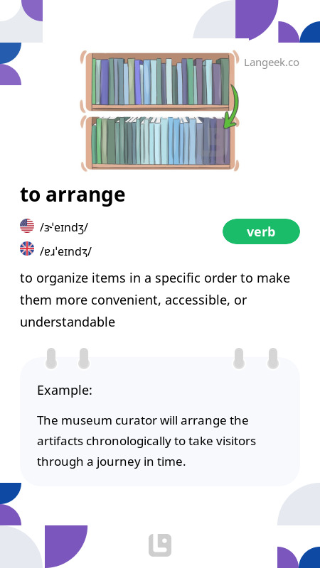 Definition & Meaning of "Arrange" | Picture Dictionary