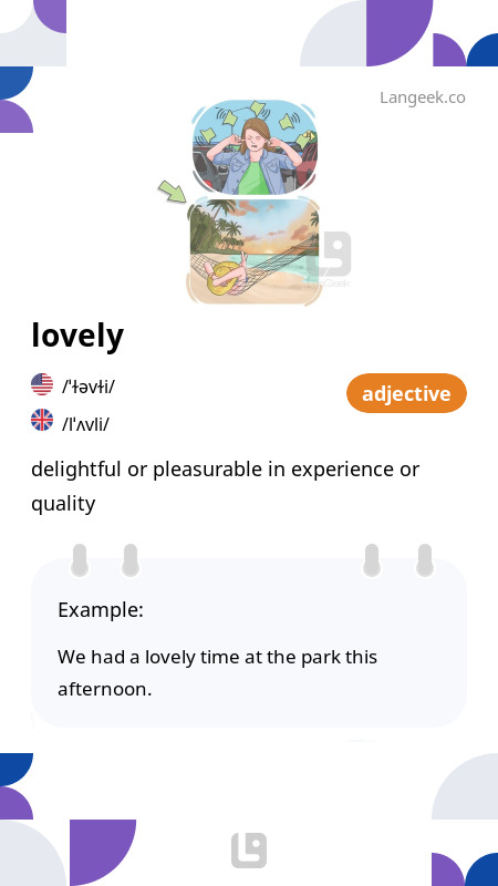 Definition & Meaning of "Lovely" | Picture Dictionary