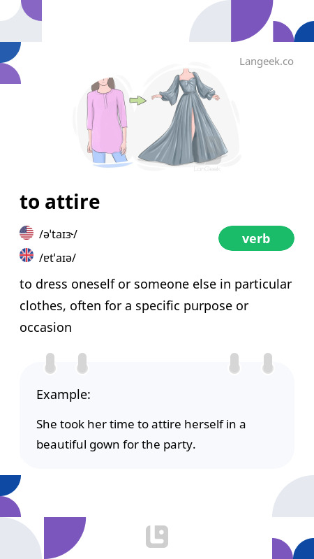 Definition Meaning of Attire Picture Dictionary