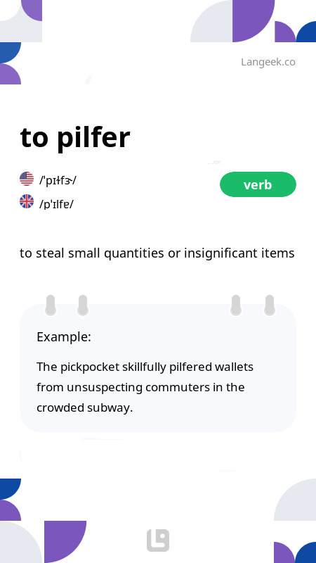 5 letter word pilfer