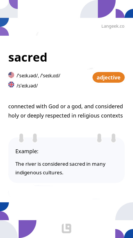 Definition & Meaning of "Sacred" | Picture Dictionary