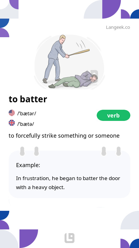 Definition Meaning of Batter Picture Dictionary