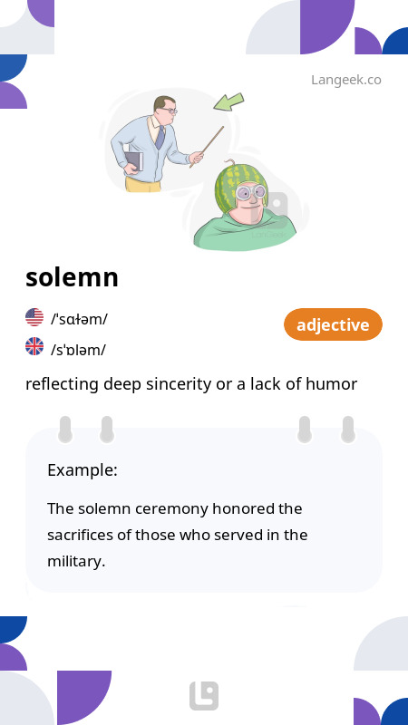 Definition & Meaning of "Solemn" | Picture Dictionary