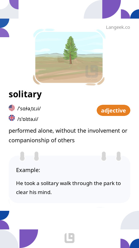 Definition & Meaning of "Solitary" | Picture Dictionary