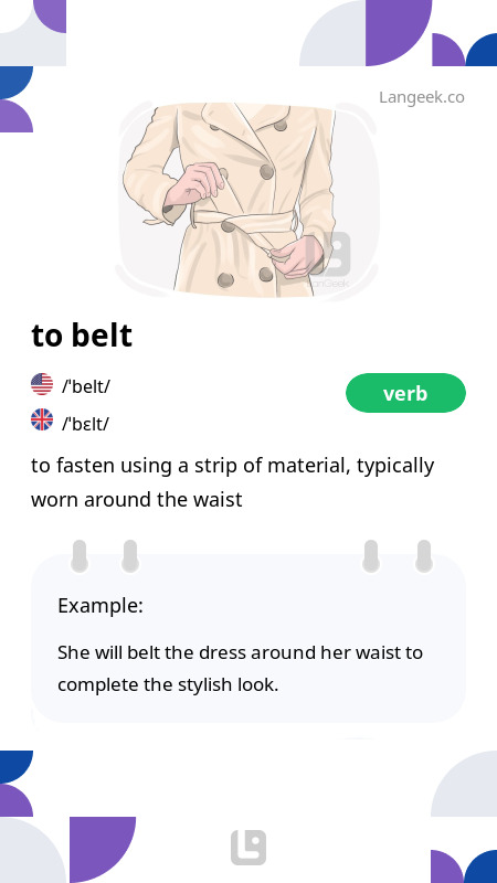 Belt meaning in english hotsell