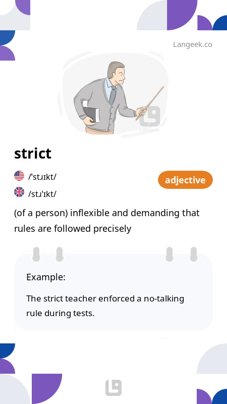 Definition & Meaning of "Strict" | Picture Dictionary