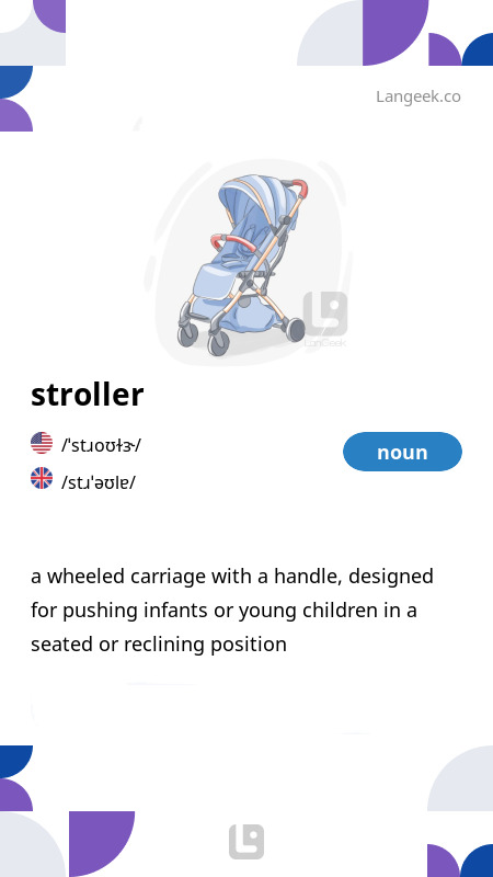 Definition Meaning of Stroller Picture Dictionary