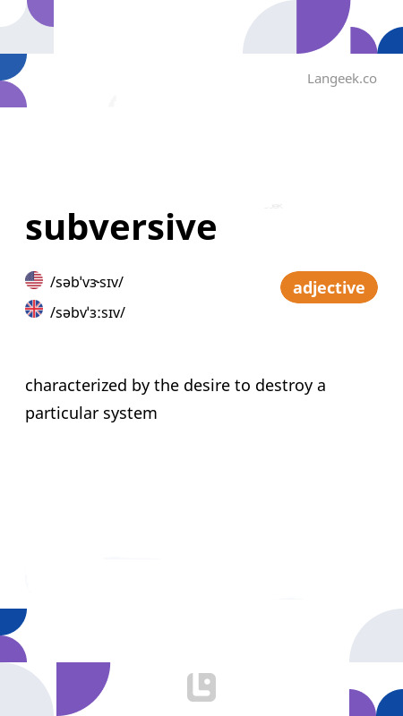 Definition & Meaning of "Subversive" | Picture Dictionary