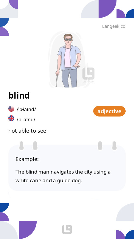 Definition & Meaning of "Blind" | LanGeek