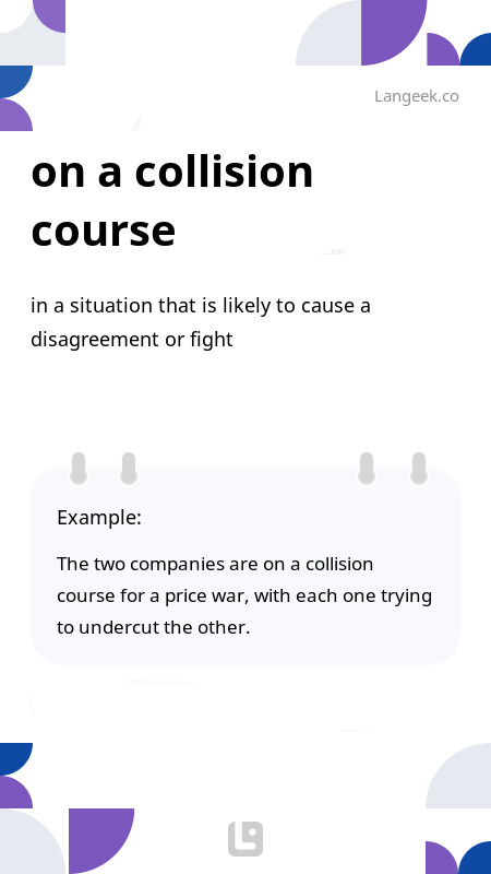 definition-meaning-of-on-a-collision-course-langeek