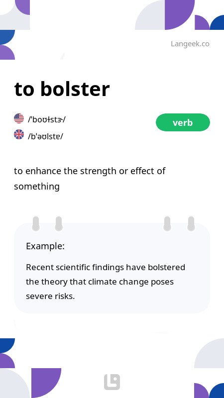 Definition Meaning of Bolster Picture Dictionary