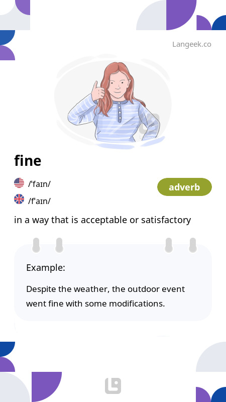  Definition & Meaning of "Fine" | Picture Dictionary
