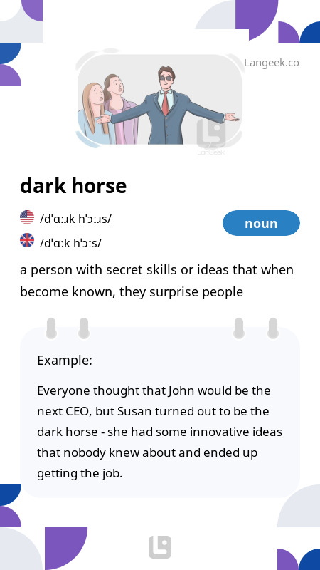 Definition & Meaning of "Dark horse" | LanGeek