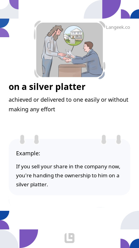 Definition Meaning of On a platter Picture Dictionary