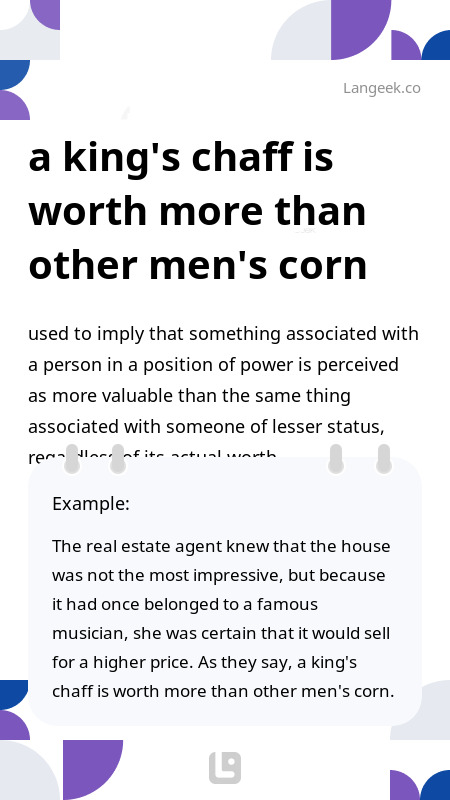 definition-meaning-of-a-king-s-chaff-is-worth-more-than-other-men-s