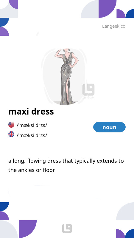 Definition Meaning of Maxi dress Picture Dictionary