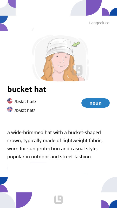 Definition Meaning of Bucket hat Picture Dictionary