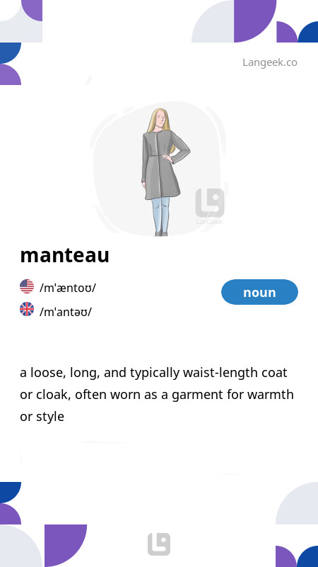 Definition Meaning of Manteau Picture Dictionary