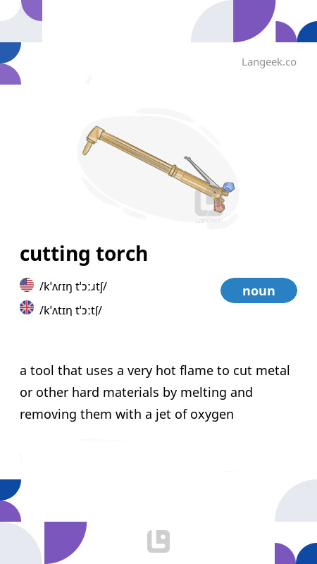 Definition Meaning of Cutting torch Picture Dictionary