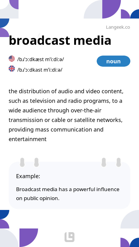 definition-meaning-of-broadcast-media-langeek
