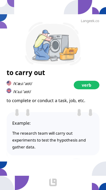 Definition Meaning of Carry out Picture Dictionary