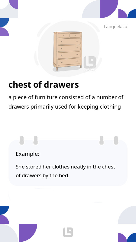 Definition Meaning Of Chest Of Drawers Picture Dictionary