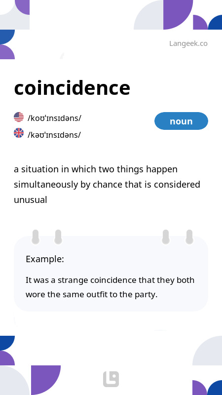 Definition Meaning Of Coincidence Picture Dictionary