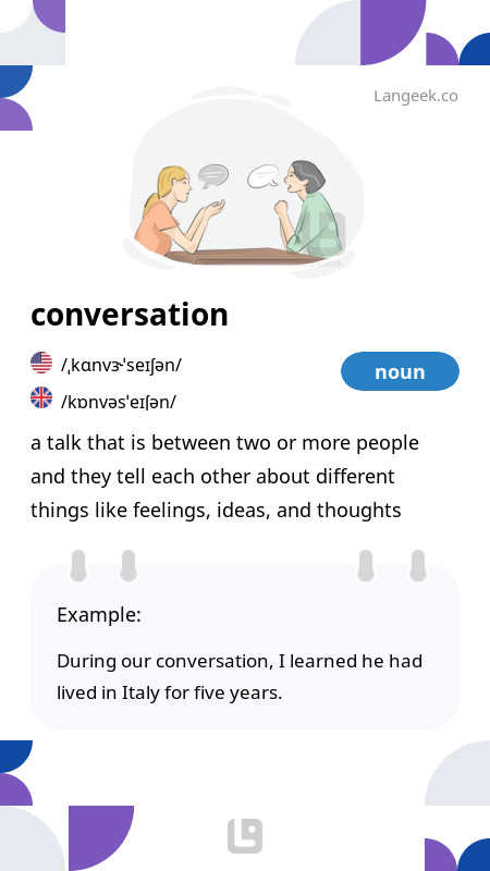 Conversation meaning hotsell