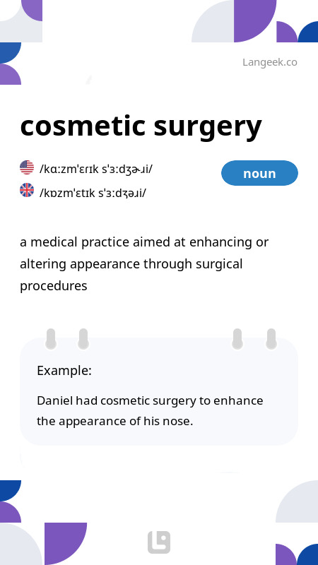 definition-meaning-of-cosmetic-surgery-picture-dictionary