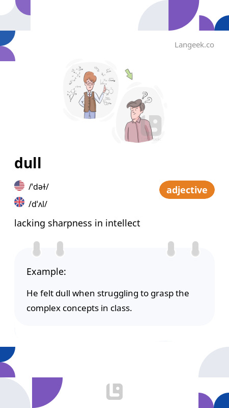 Definition Meaning of quot Dull quot Picture Dictionary