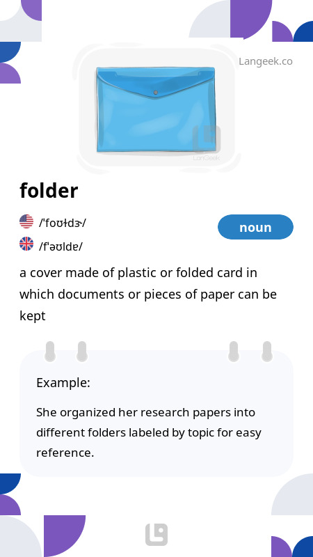 Definition Meaning of Folder Picture Dictionary