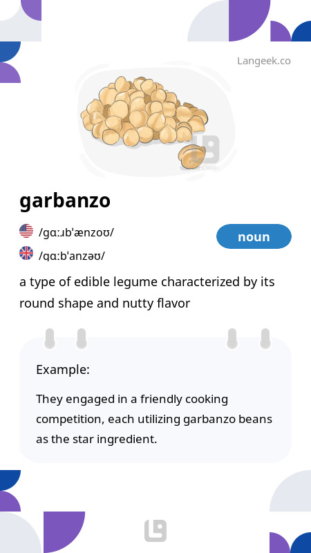 Definition & Meaning of "Garbanzo" | Picture Dictionary