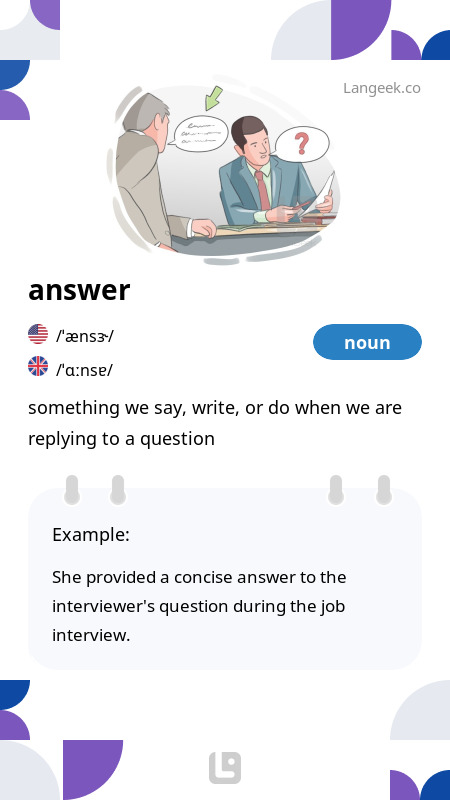 Definition & Meaning of "Answer" | Picture Dictionary