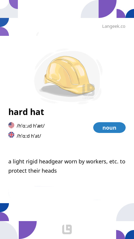 Definition Meaning of Hard hat Picture Dictionary