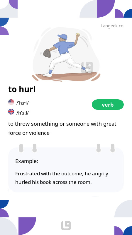 5 letter word for hurl forcefully