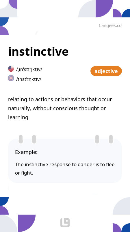 Definition Meaning Of Instinctive Picture Dictionary Instinctive